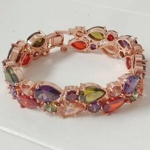 Multicolor-Stone Rosegold Bracelet